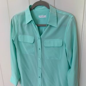 Equipment XS long sleeve utility shirt, Mint